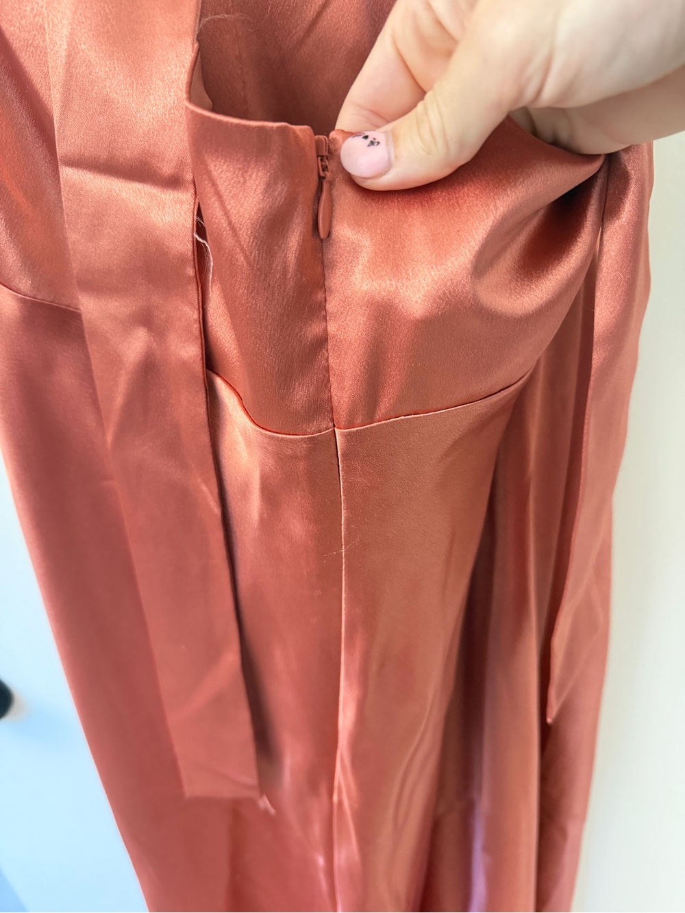 Birds Grey Monica Satin Dress in Terracotta, size XL NEW w/ tags - Picture 10 of 10